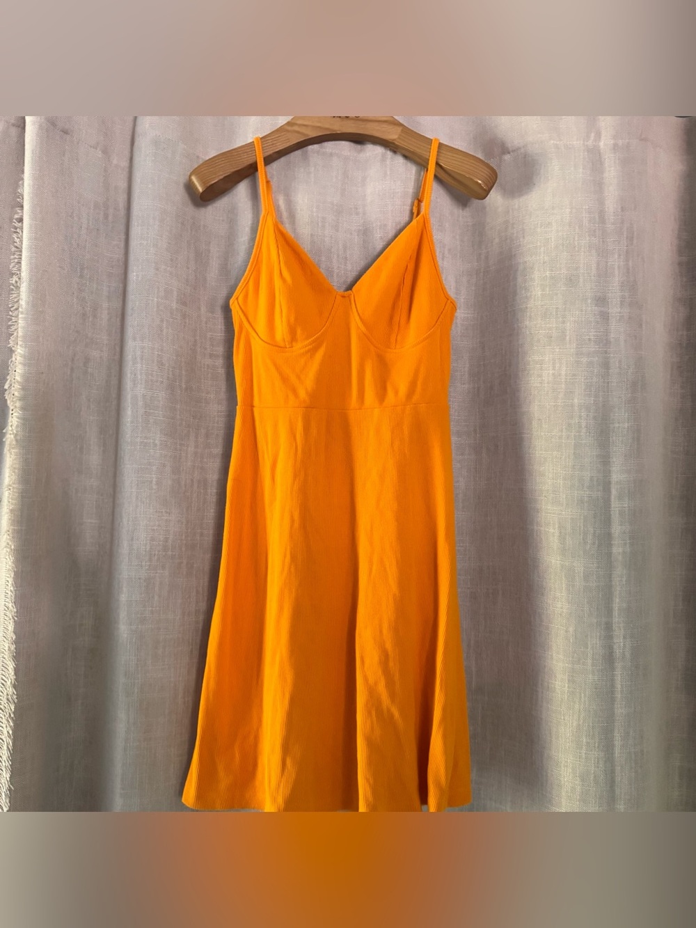 Wild Fable bright tangerine orange midi skater sun dress size small